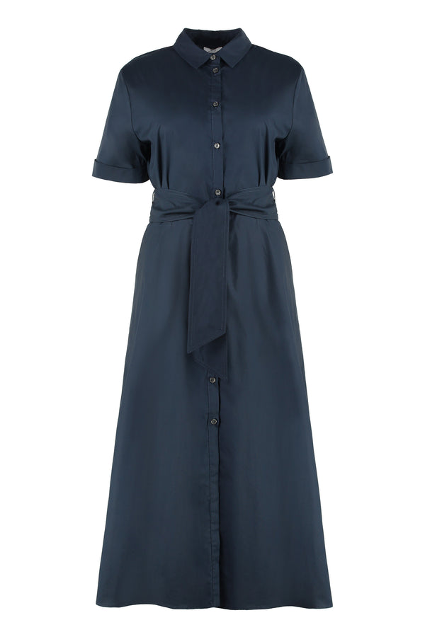 Belted cotton shirtdress-0